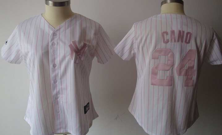 Jerseys Factory Cheap Yankees #24 Robinson Cano White With Pink - Click Image to Close