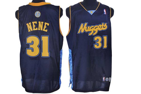 Jerseys Factory Cheap Nuggets #31 Nene Hilario Embroidered Dark - Click Image to Close