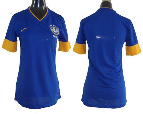 Jerseys Factory Cheap Brazil Blank Blue Away Women Soccer Countr