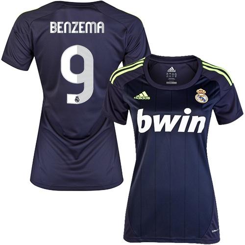 Jerseys Factory Cheap Women's Real Madrid #9 Karim Benzema Away