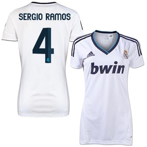 Jerseys Factory Cheap Women's Real Madrid #4 Sergio Ramos Home S