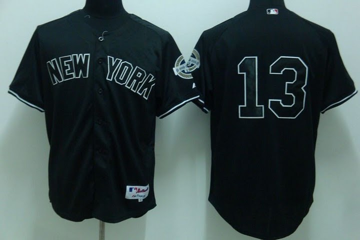Jerseys Factory Cheap Yankees #13 Alex Rodriguez Embroidered Bla - Click Image to Close