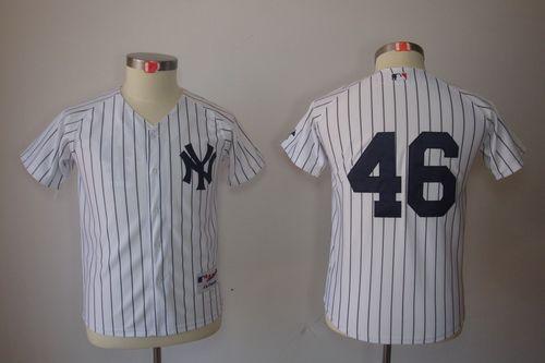 Jerseys Factory Cheap Yankees #46 Andy Pettitte Embroidered Whit