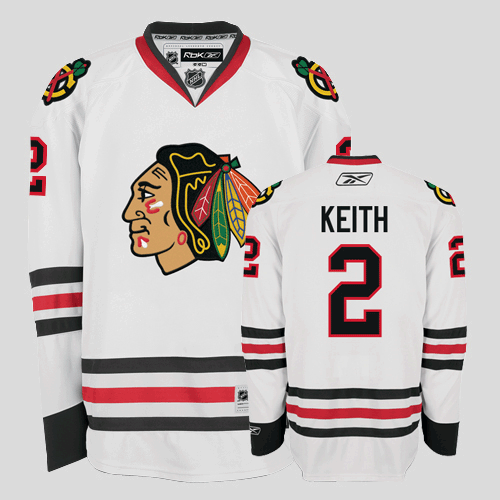 Jerseys Factory Cheap Blackhawks #2 Duncan Keith White Embroider