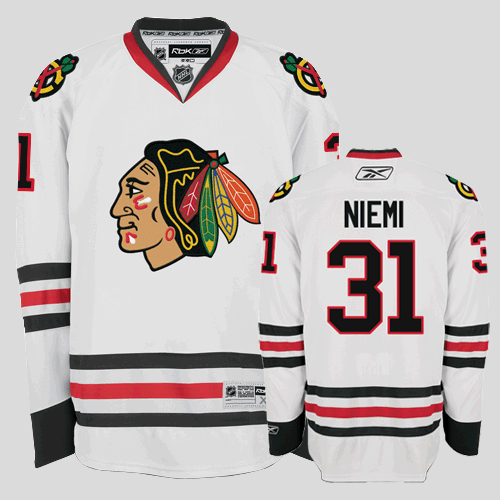 Jerseys Factory Cheap Blackhawks #31 Antti Niemi Embroidered Whi