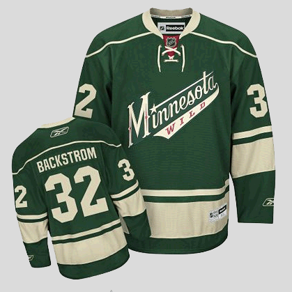 Jerseys Factory Cheap Wild #32 Niklas Backstrom Embroidered Gree