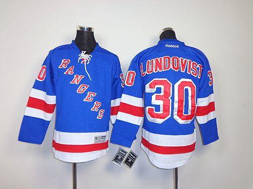 Jerseys Factory Cheap Rangers #30 Henrik Lundqvist Blue Home You