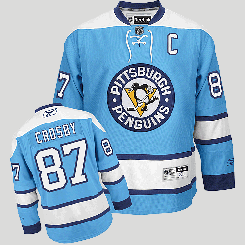 Jerseys Factory Cheap Penguins #87 Sidney Crosby Embroidered Blu