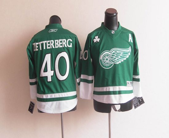Jerseys Factory Cheap Red Wings St Patty's Day #40 Henrik Zetter - Click Image to Close