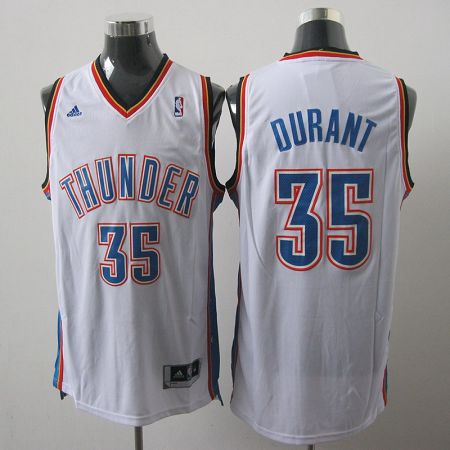 Jerseys Factory Cheap Thunder #35 Kevin Durant White Embroidered
