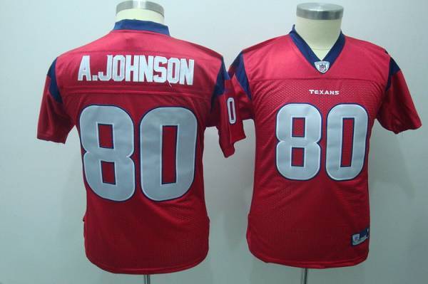 Jerseys Factory Cheap Texans #80 A.Johnson Red Embroidered Youth - Click Image to Close