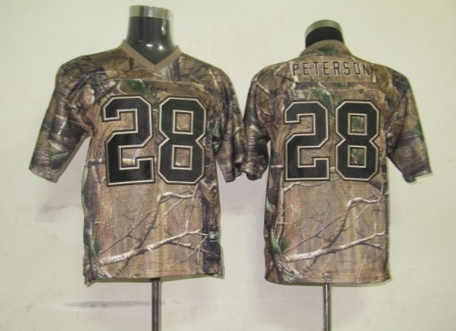 Jerseys Factory Cheap Vikings #28 Adrian Peterson Camouflage Emb