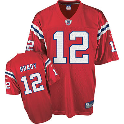 Jerseys Factory Cheap Patriots #12 Tom Brady Red Embroidered You