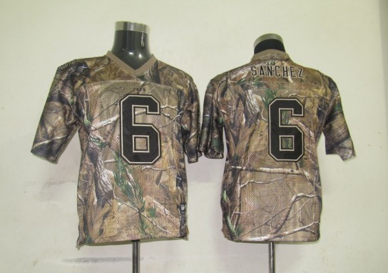 Jerseys Factory Cheap Jets #6 Mark Sanchez Camouflage Embroidere