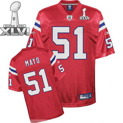 Jerseys Factory Cheap Patriots #51 Jerod Mayo Red Super Bowl XLV