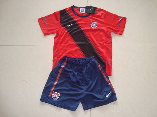 Jerseys Factory Cheap USA Blank 2011/2012 Red Home Kid Soccer Co
