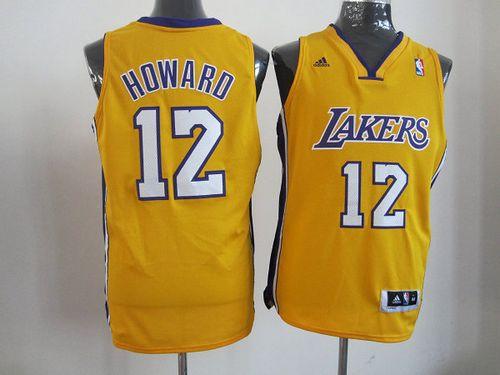 Jerseys Factory Cheap Revolution 30 Lakers #12 Dwight Howard Yel