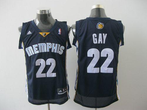 Jerseys Factory Cheap Grizzlies #22 Rudy Gay Revolution 30 Dark