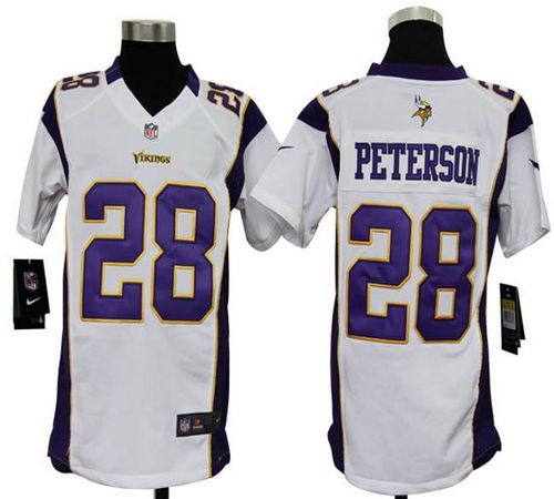 Jerseys Factory Cheap Nike Vikings #28 Adrian Peterson White You