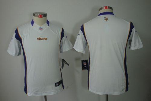 Jerseys Factory Cheap Nike Vikings Blank White Youth Embroidered