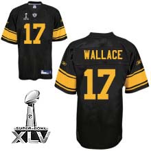 Jerseys Factory Cheap Steelers #17 Mike Wallace Black With Yello