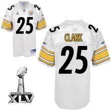 Jerseys Factory Cheap Steelers #25 Ryan Clark White Super Bowl X