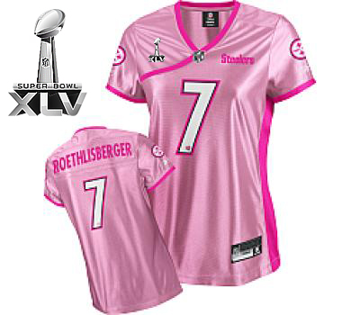Jerseys Factory Cheap Steelers #7 Ben Roethlisberger Pink Lady S