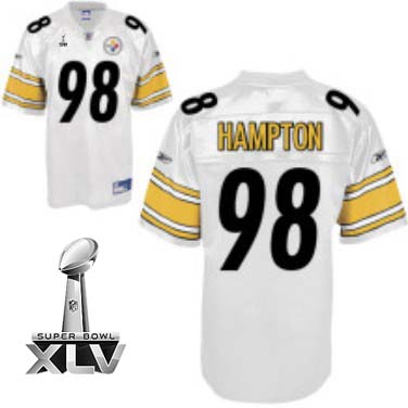 Jerseys Factory Cheap Steelers #98 Casey Hampton White Super Bow
