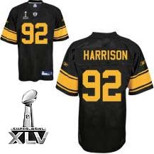 Jerseys Factory Cheap Steelers #92 James Harrison Black With Yel
