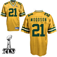 Jerseys Factory Cheap Packers #21 Charles Woodson Yellow Bowl Su
