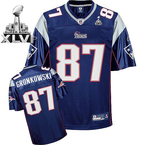 Jerseys Factory Cheap Patriots #87 Rob Gronkowski Dark blue Supe