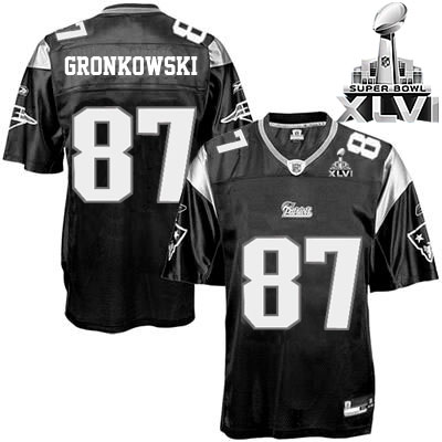 Jerseys Factory Cheap Patriots #87 Rob Gronkowski Black Shadow S
