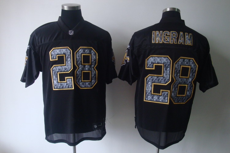 Jerseys Factory Cheap Sideline Black United Saints #28 Mark Ingr - Click Image to Close