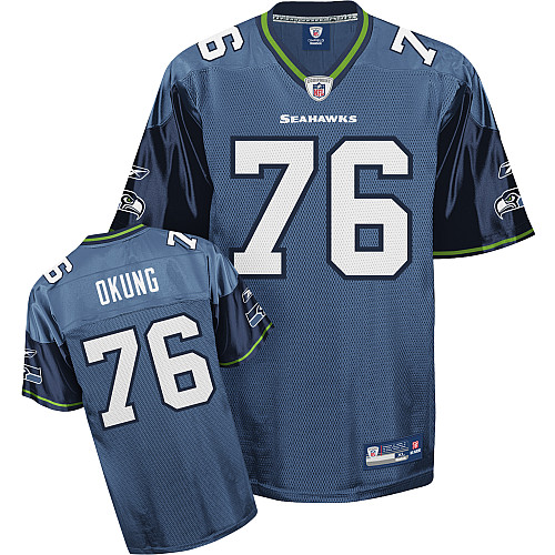 Jerseys Factory Cheap Seahawks #76 Russell Okung Blue Stitched N