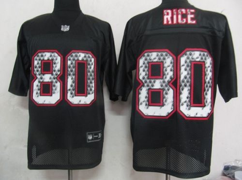 Jerseys Factory Cheap Sideline Black United 49ers #80 Jerry Rice