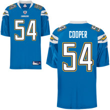 Jerseys Factory Cheap Chargers #54 Stephen Cooper Baby Blue Stit