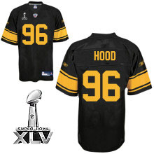 Jerseys Factory Cheap Steelers #96 Evander Hood Black With Yello