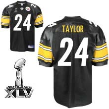 Jerseys Factory Cheap Steelers #24 Ike Taylor Black Super Bowl X