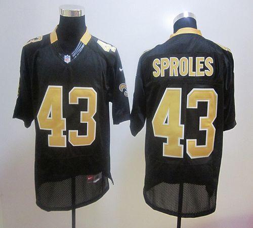 Jerseys Factory Cheap Nike Saints #43 Darren Sproles Black Stitc