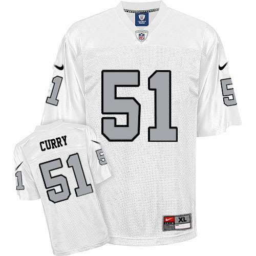 Jerseys Factory Cheap Nike Raiders #51 Aaron Curry White Silver