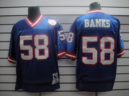 Jerseys Factory Cheap Mitchell and Ness Giants #58 Carl Banks Bl