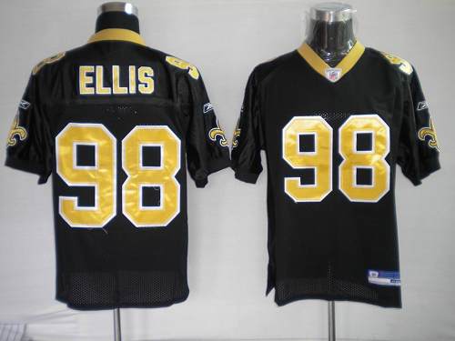 Jerseys Factory Cheap Saints #98 Sedrick Ellis Black Stitched NF