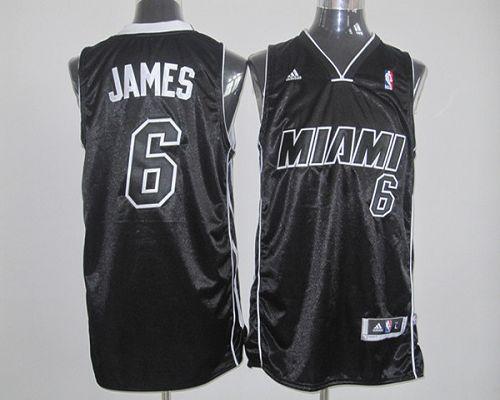 Jerseys Factory Cheap Revolution 30 Heat #6 LeBron James Black/W