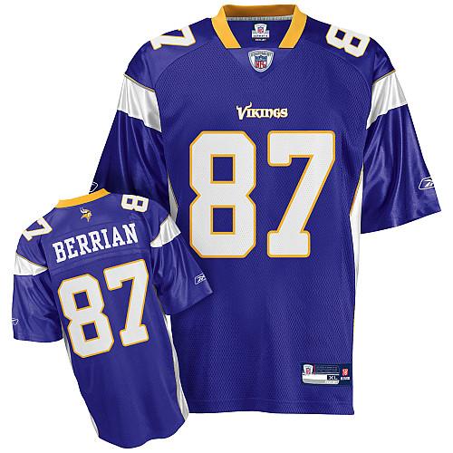 Jerseys Factory Cheap Vikings #87 Bernard Berrian Purple Stitche