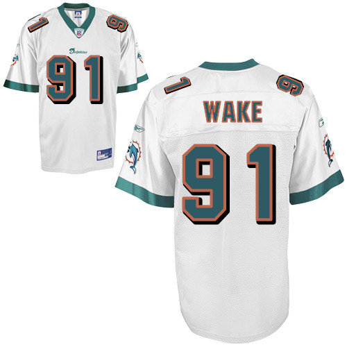 Jerseys Factory Cheap Dolphins #91 Cameron Wake White Stitched N