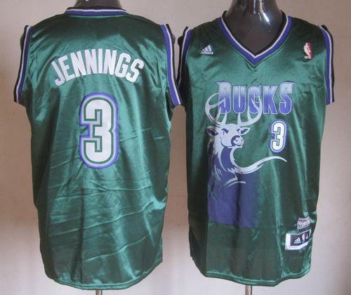 Jerseys Factory Cheap Bucks #3 Brandon Jennings Green Throwback