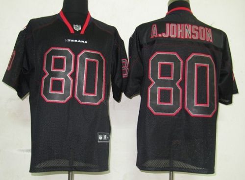 Jerseys Factory Cheap Texans #80 A.Johnson Lights Out Black Stit