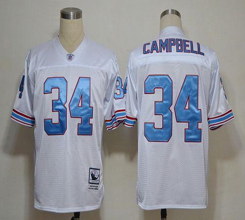 Jerseys Factory Cheap Mitchell And Ness Oilers #34 Earl Campbell