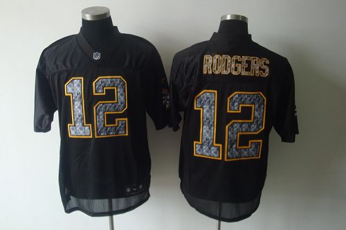Jerseys Factory Cheap Sideline Black United Packers #12 Aaron Ro