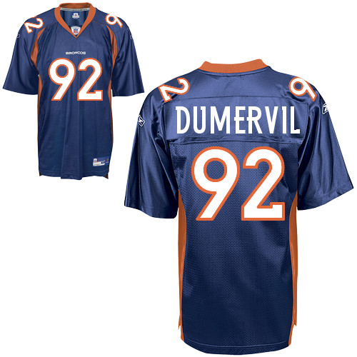 Jerseys Factory Cheap Broncos #92 Elvis Dumervil Blue Stitched N